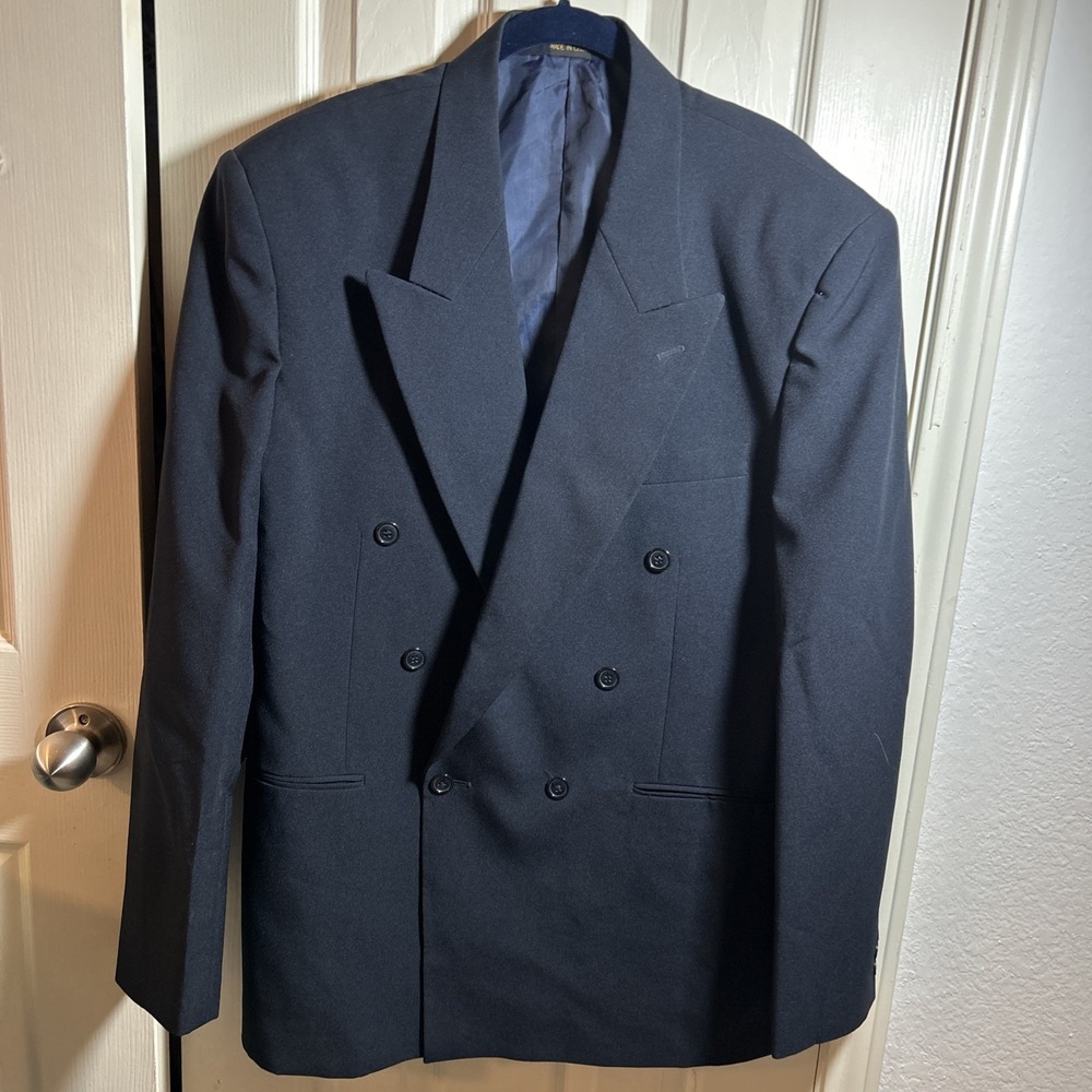 Dino Davinchi Navy Blue‎ Suit Jacket 42L 35W Polyester